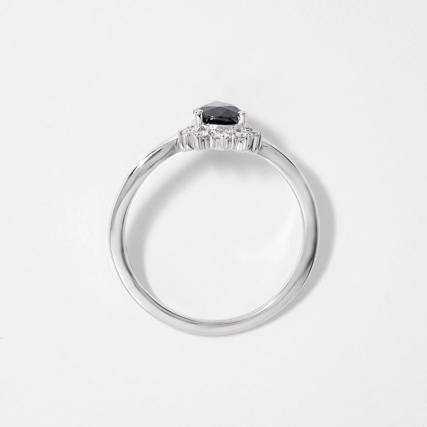 Pear Shape Sapphire Ring in 10K White Gold