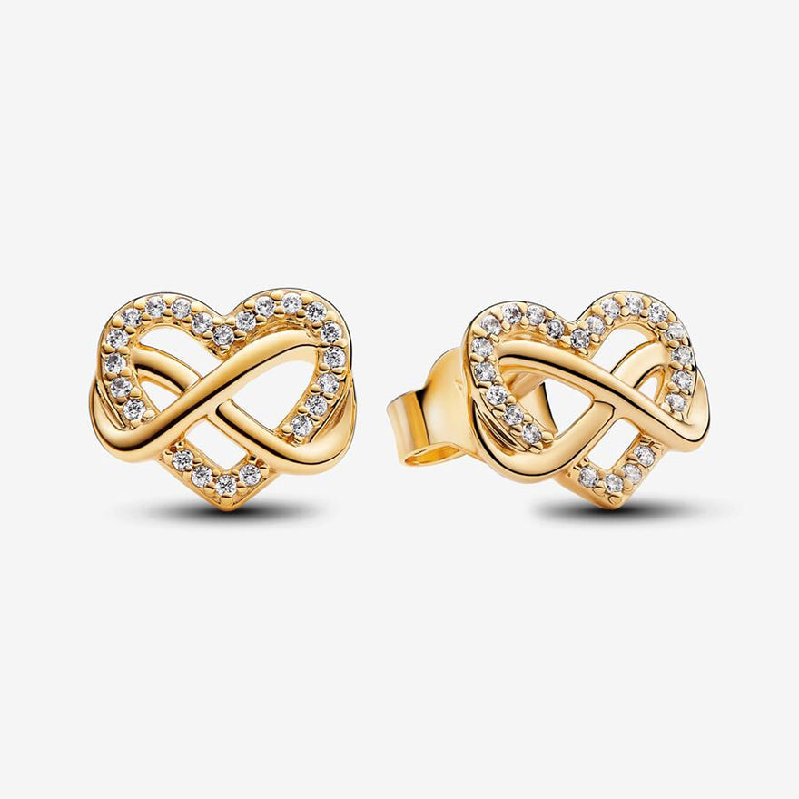 Pandora Sparkling Infinity Heart Stud Earrings | 262667C01