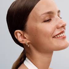 Pandora Dangling Heart Gold-Plated Hoop Earrings | 263685C01