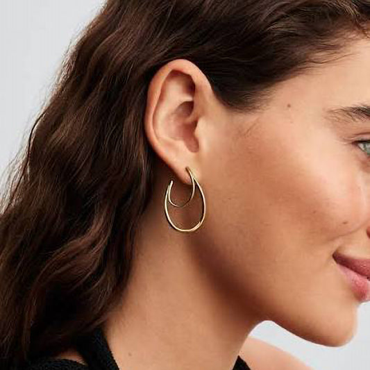 Pandora Organically Shaped Double Hoop Earrings | 263870C00