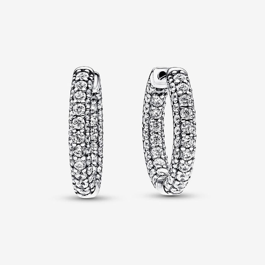 Pandora Timeless Pave Single-Row Hoop Earrings | 292624C01