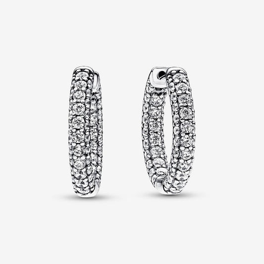 Pandora Timeless Pave Single-Row Hoop Earrings | 292624C01