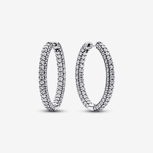 Pandora Timeless Pave Single-Row Hoop Earrings | 293016C01