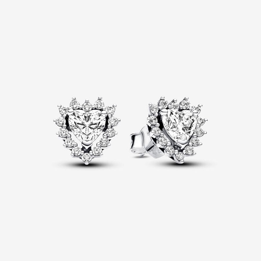 Pandora Sparkling Heart Halo Stud Earrings | 293097C01