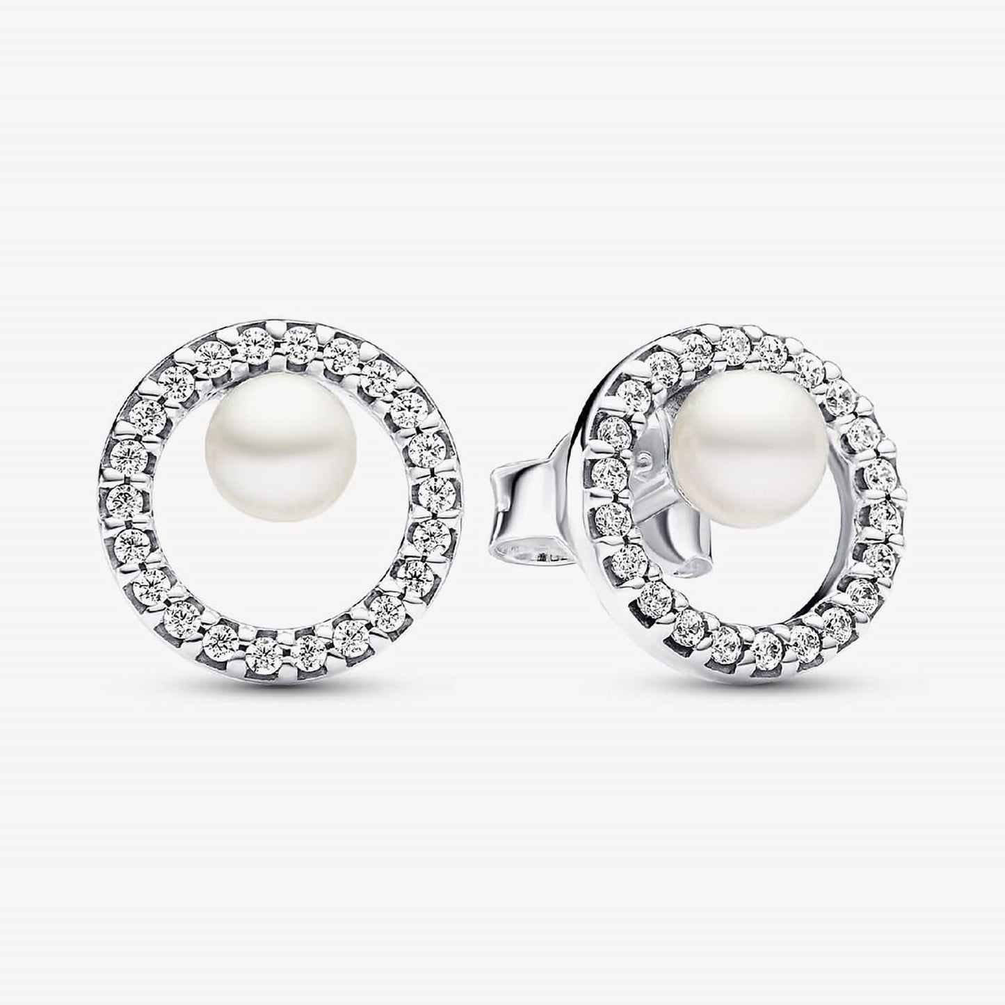 Pandora Treated Freshwater Cultured Pearl Pave Halo Stud Earrings | 293154C01