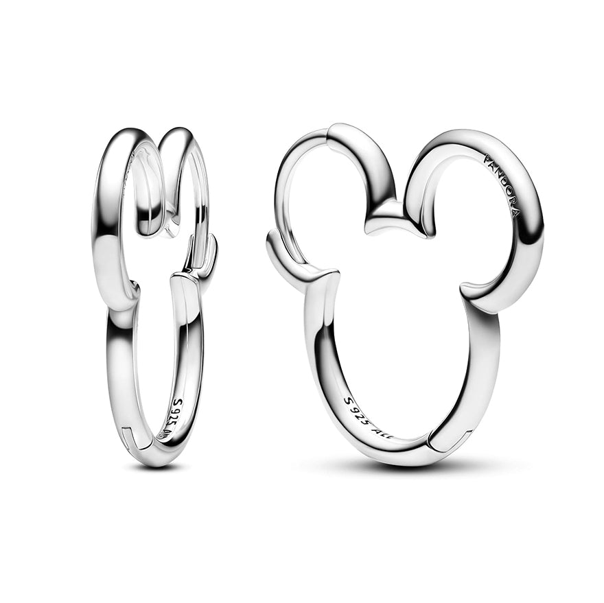 Pandora Disney Mickey Mouse Silhouette Hoop Earrings | 293528C00