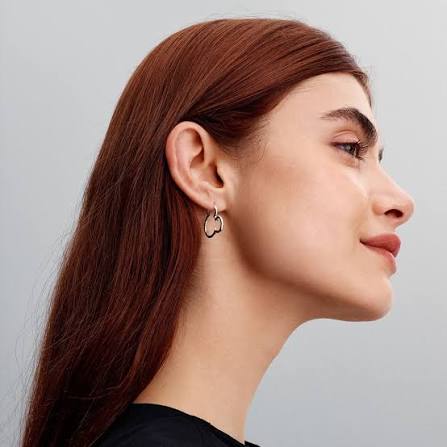 Pandora Disney Mickey Mouse Silhouette Hoop Earrings | 293528C00