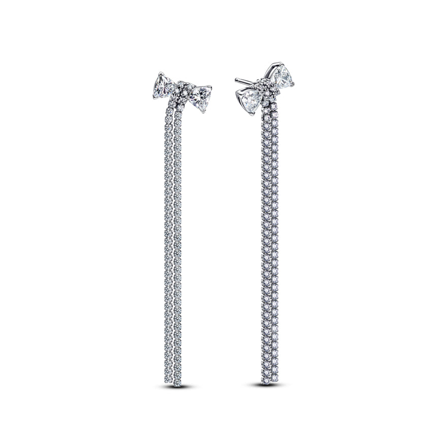 Pandora Pavé Bow Drop Earrings | 293544C01