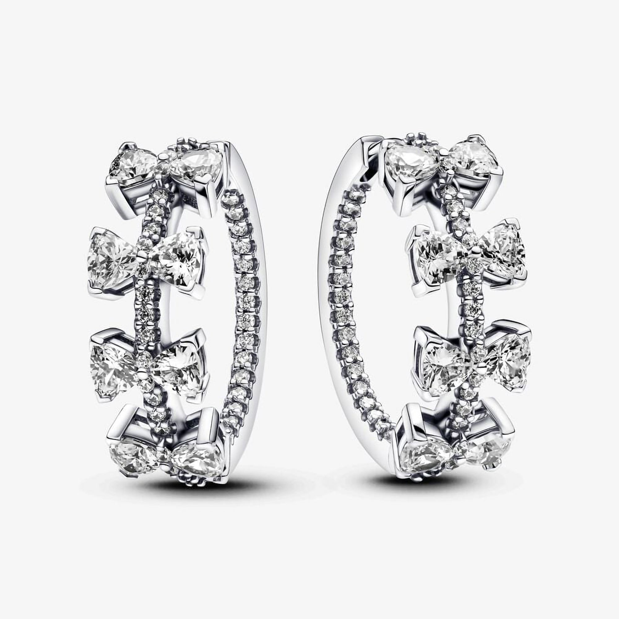 Pandora Sparkling Bow Row Hoop Earrings | 293545C01