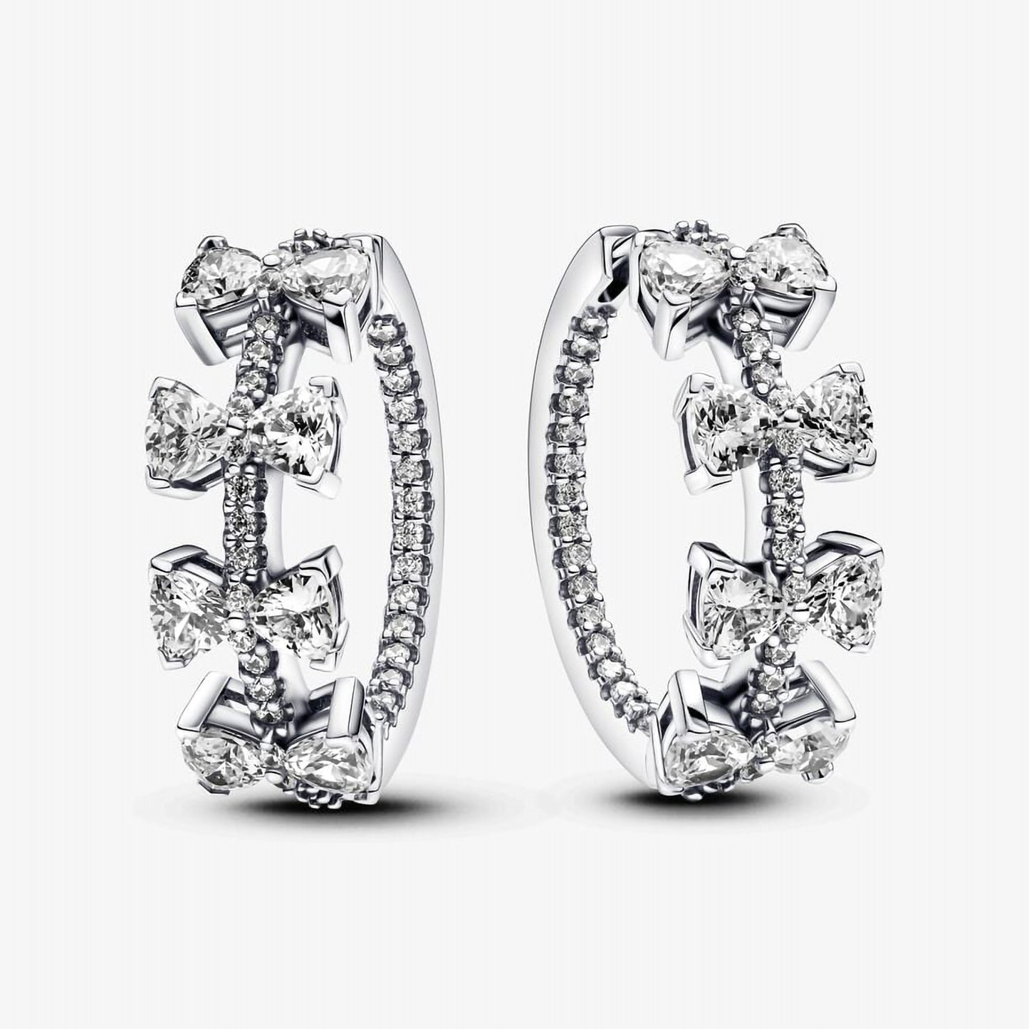 Pandora Sparkling Bow Row Hoop Earrings | 293545C01