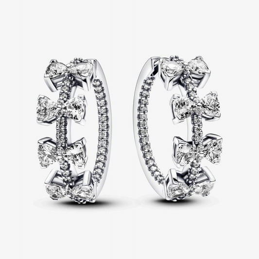 Pandora Sparkling Bow Row Hoop Earrings | 293545C01