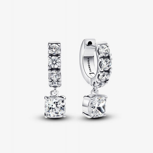 Pandora Pave Dangle Hoop Earrings | 293547C01
