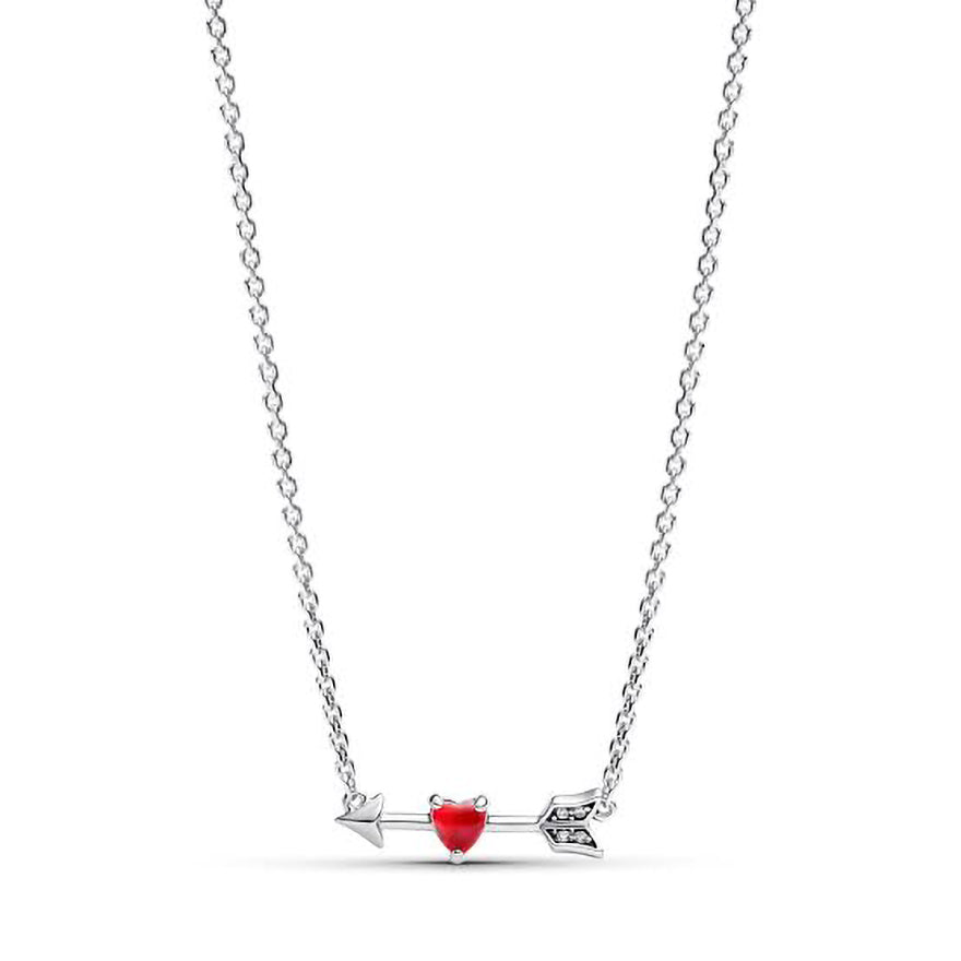 Pandora Arrow & Murano Glass Heart Necklace | 393669C01