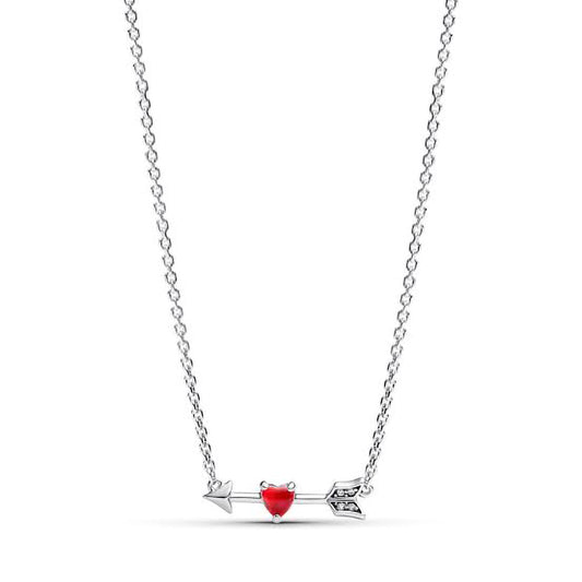 Pandora Arrow & Murano Glass Heart Necklace | 393669C01