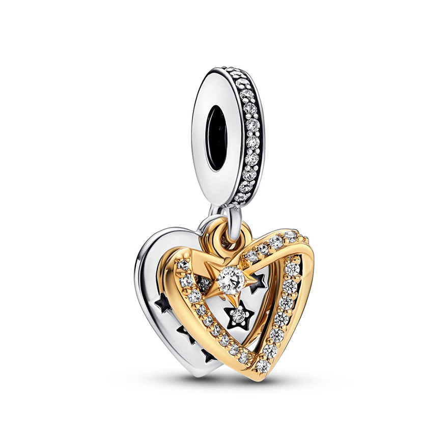Pandora Gold Shooting Star Hearts Dangle | 762203C01