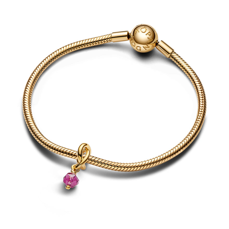 Pandora October Pink Eternity Circle Dangle Charm | 763462C10