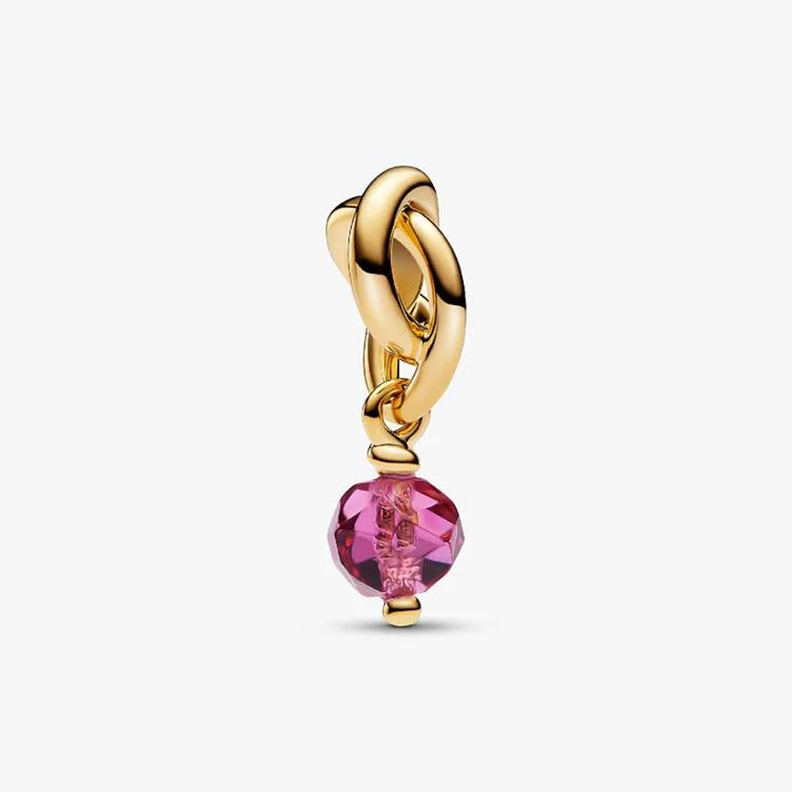 Pandora October Pink Eternity Circle Dangle Charm | 763462C10