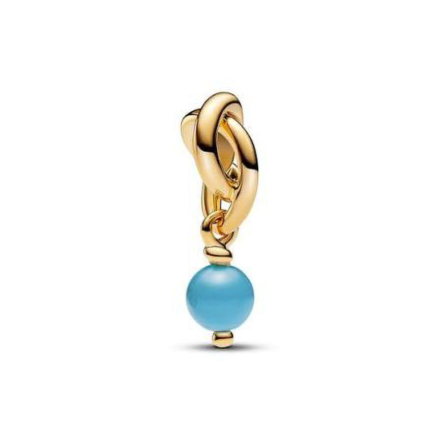 Pandora December Turqoise Blue Eternity Circle Dangle Charm | 763462C12