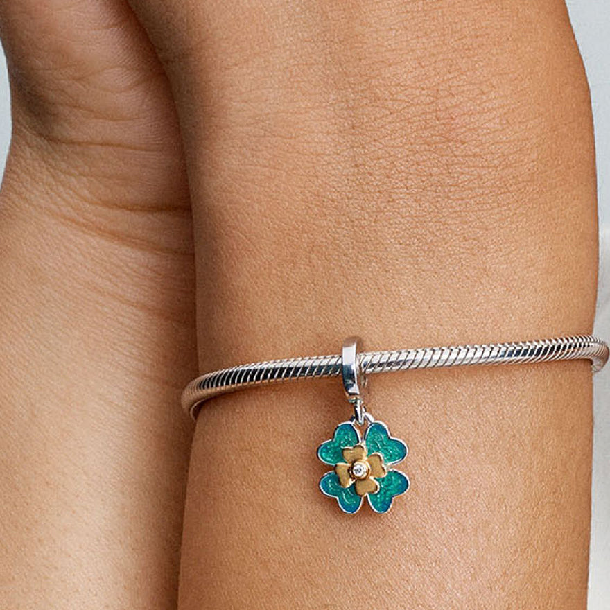 Pandora Spinnable Four Leaf Clover Lab-Grown Diamond Dangle Charm | 76