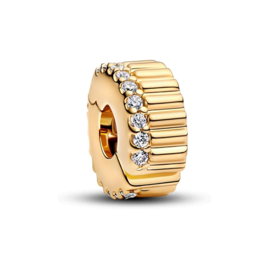 Pandora Ribbed Clip Charm | 764078C01