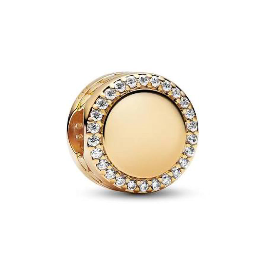 Pandora Engravable Sparkling Button Charm | 768747C01