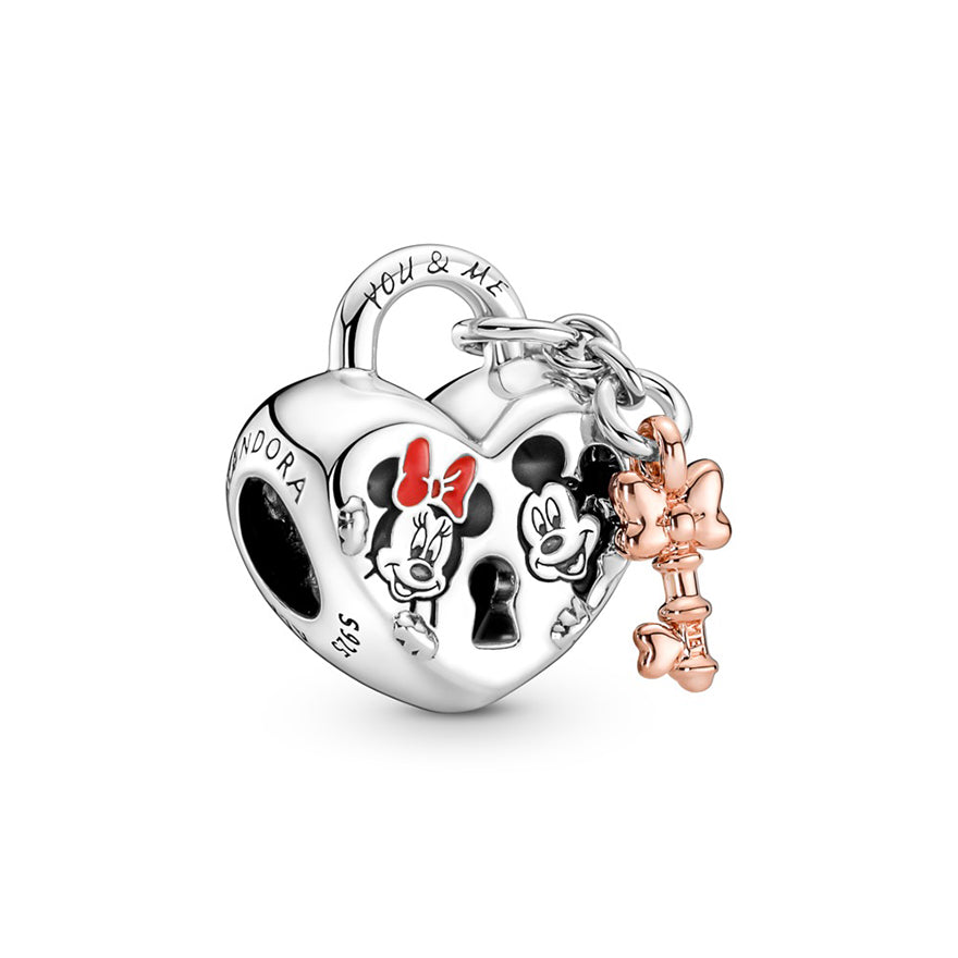 Pandora Disney Mickey Mouse & Minnie Mouse Padlock Charm | 780109C01