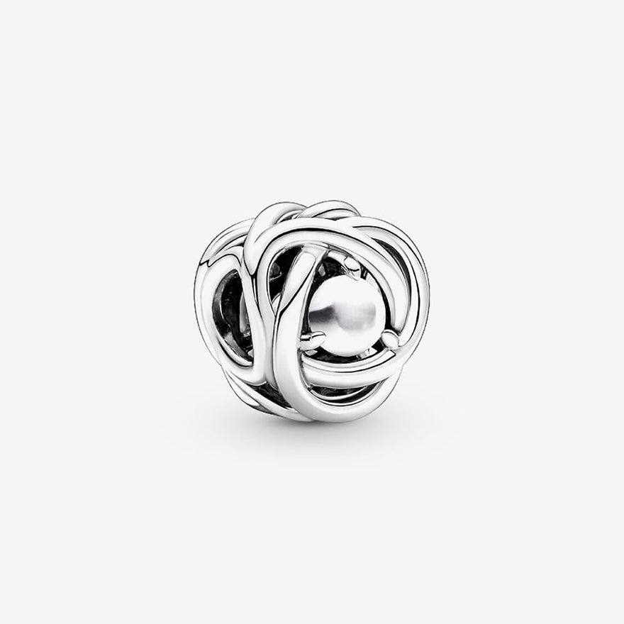 Pandora June White Mother of Pearl Eternity Circle Charm | 790064C04