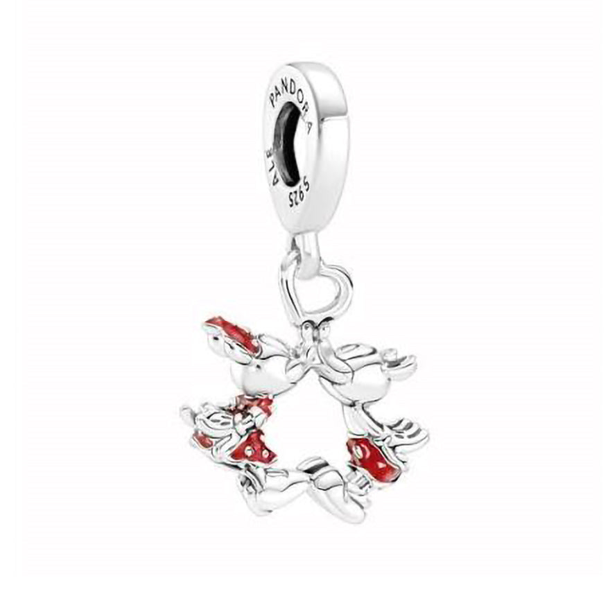 Pandora Disney Mickey Mouse & Minnie Mouse Kissing Dangle Charm | 790075C01