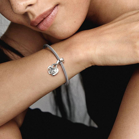 Pandora Rose Heart Padlock Dangle Charm | 790086C00