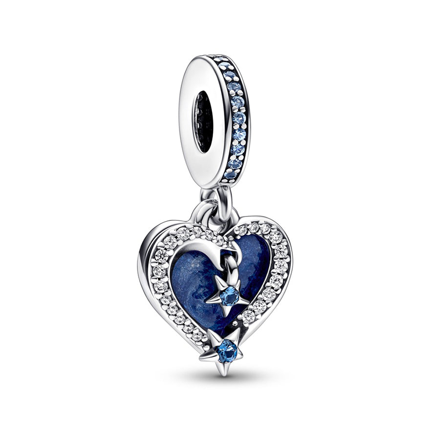 Pandora Celestial Women's Shooting Star Heart Double Dangle Charm | 792356C01