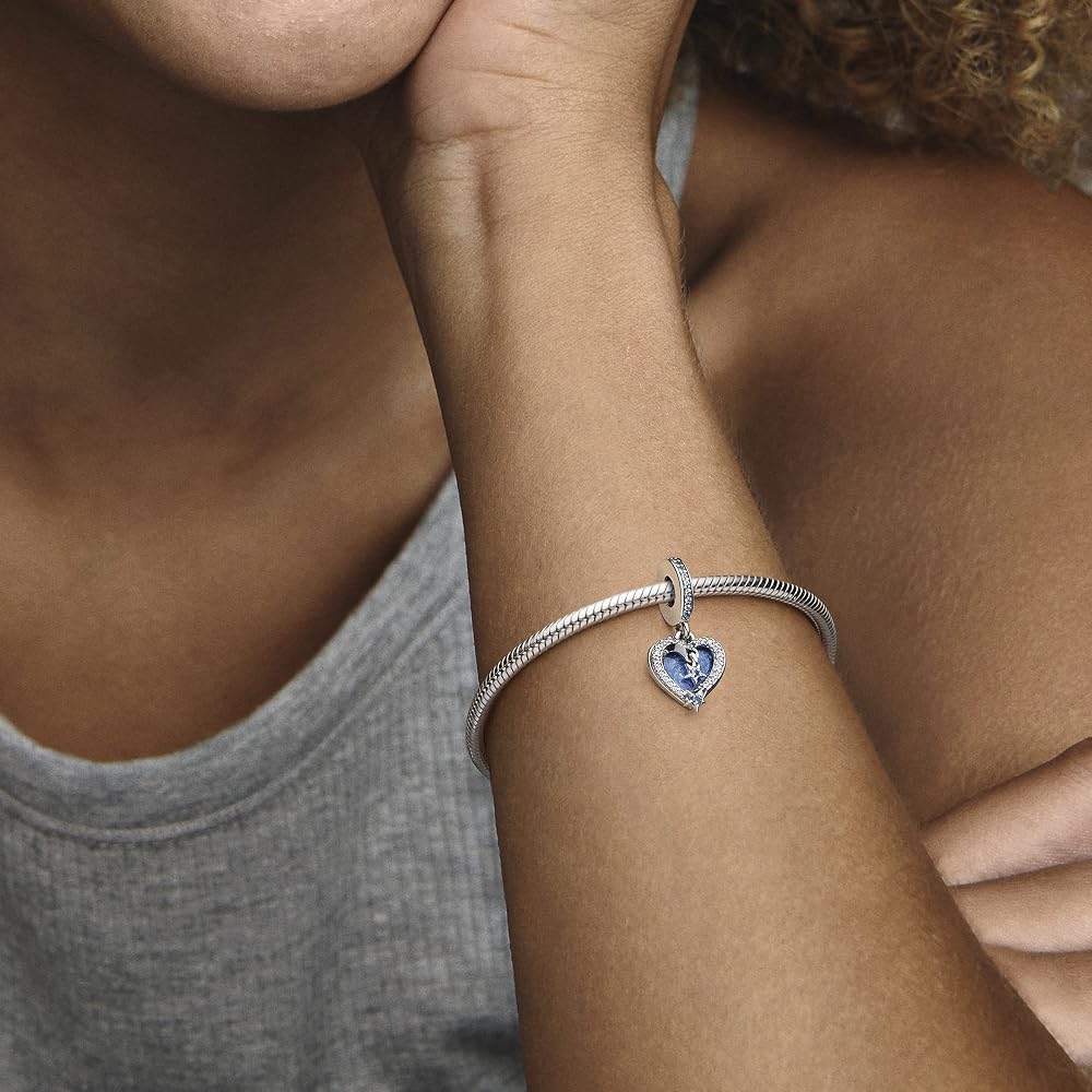 Pandora Celestial Women's Shooting Star Heart Double Dangle Charm | 792356C01
