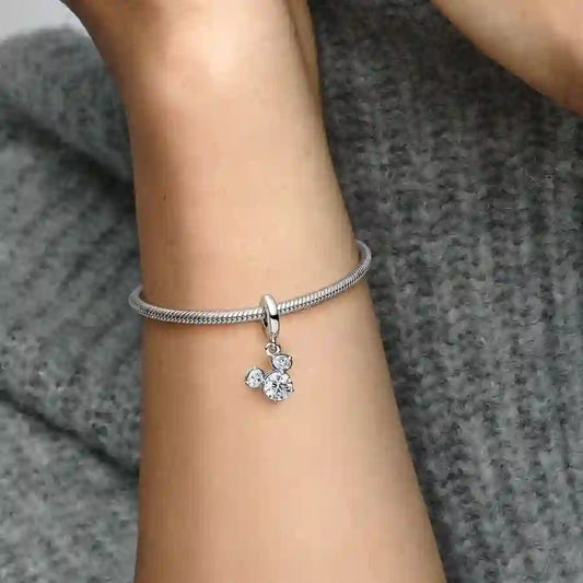 Pandora Disney Mickey Mouse Sparkling Head Silhouette Dangle Charm | 793031C01