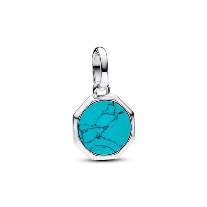 Pandora Turquoise-coloured Engravable Mini Medallion Charm | 793388C01