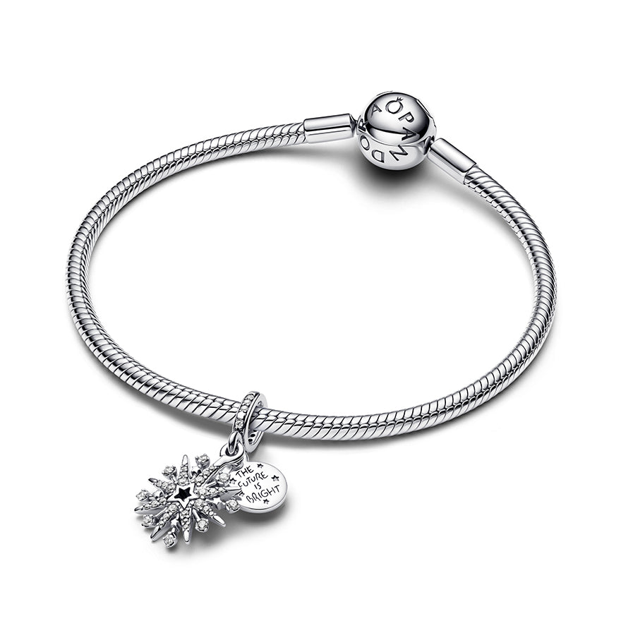 Pandora Sparkling Firework Double Dangle Charm | 793512C01