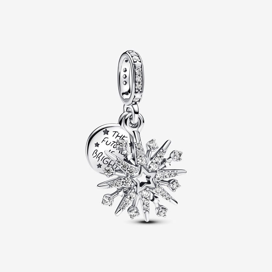 Pandora Sparkling Firework Double Dangle Charm | 793512C01