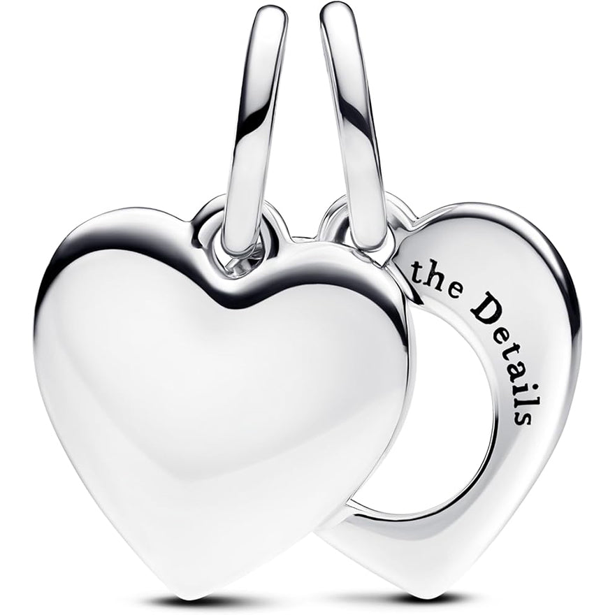 Pandora Engravable Heart Magnifying Glass Double Dangle Charm | 793671C00