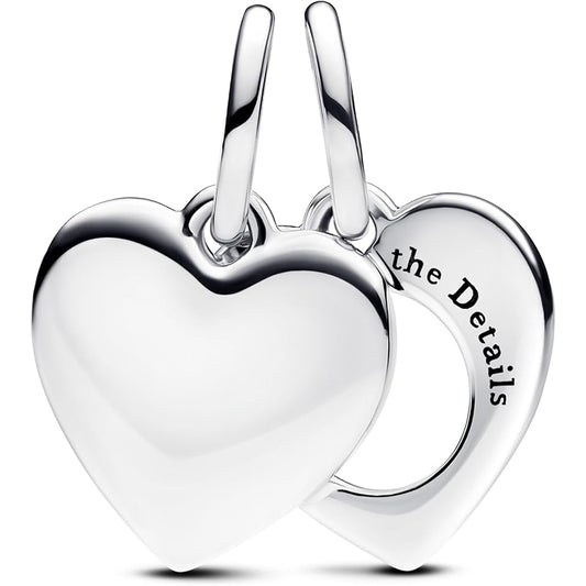 Pandora Engravable Heart Magnifying Glass Double Dangle Charm | 793671C00