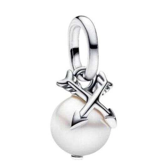 Pandora Pearl & Arrows Mini Dangle Charm | 793687C01