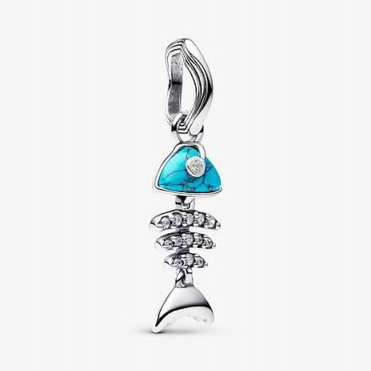 Pandora Turquoise-coloured Fishbone Dangle Charm | 793894C01