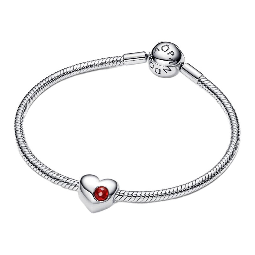 Pandora January Engravable Red Stone Heart Charm | 794161C01