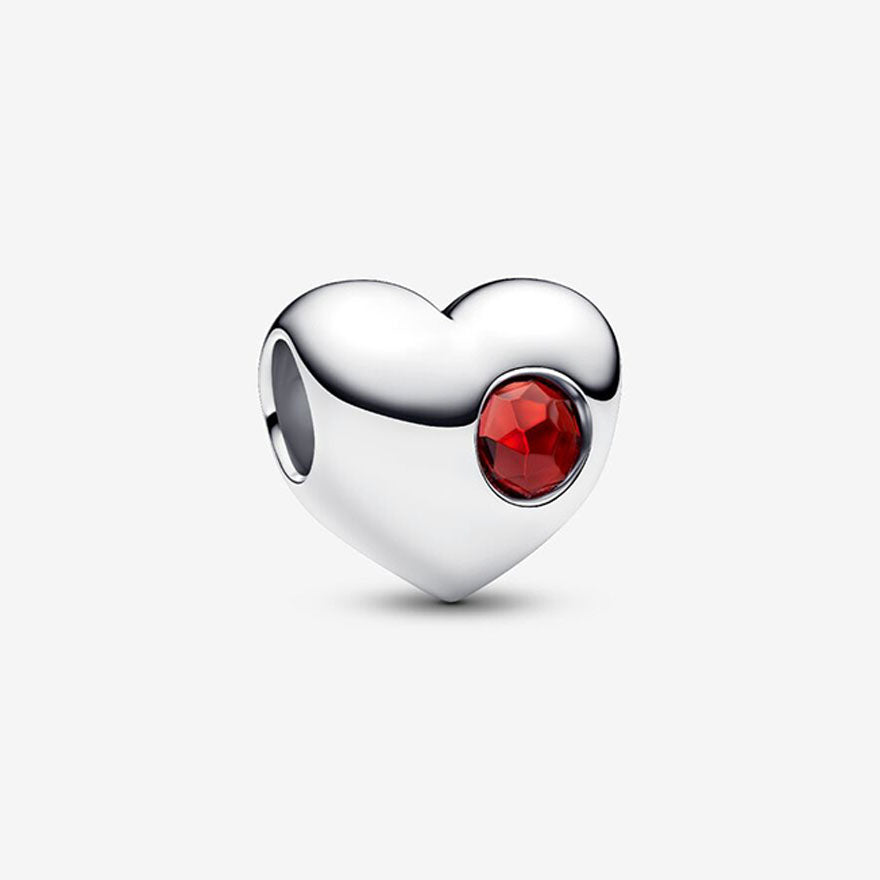 Pandora January Engravable Red Stone Heart Charm | 794161C01