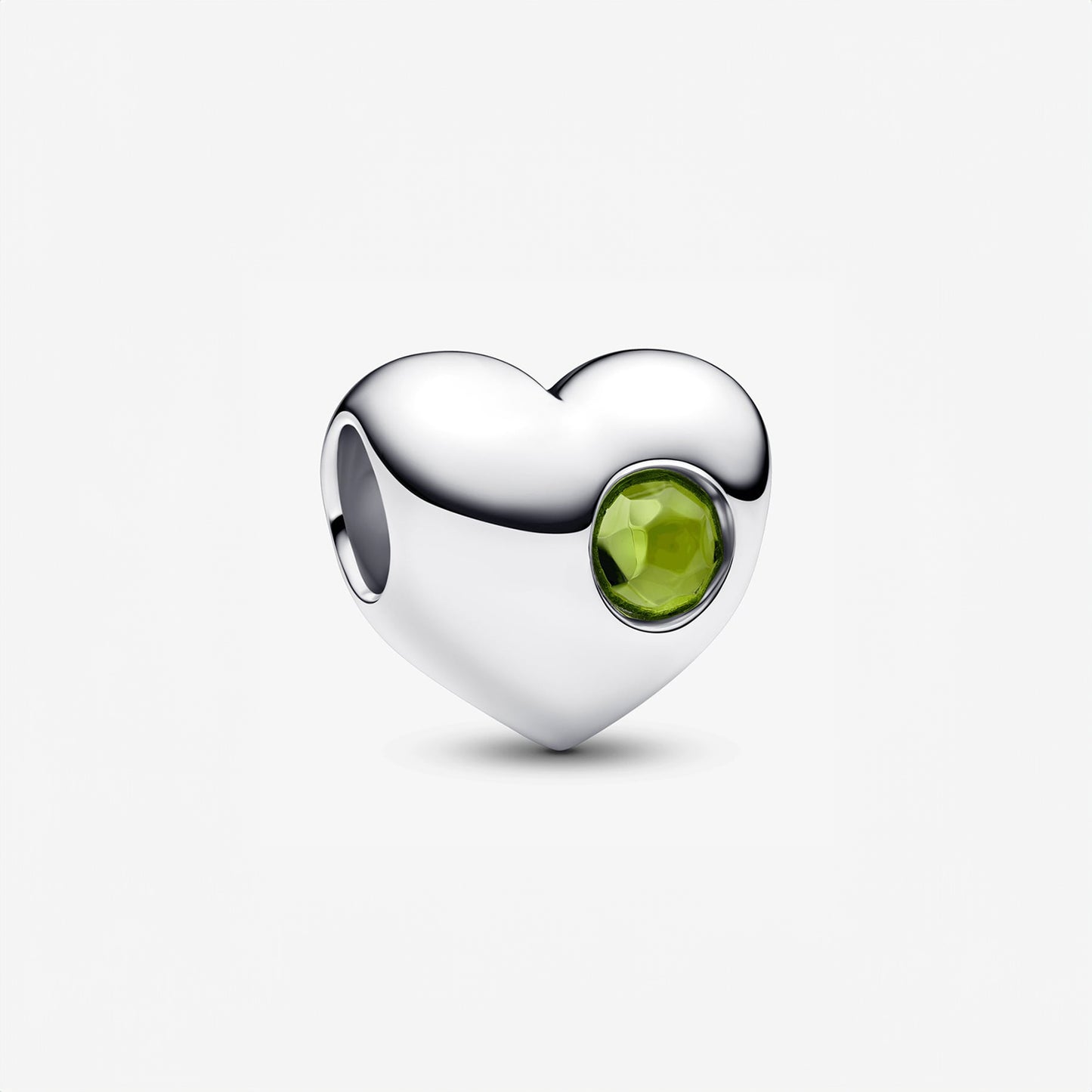 Pandora August Engravable Spring Green Stone Heart Charm | 794161C08