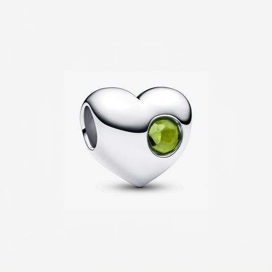 Pandora August Engravable Spring Green Stone Heart Charm | 794161C08
