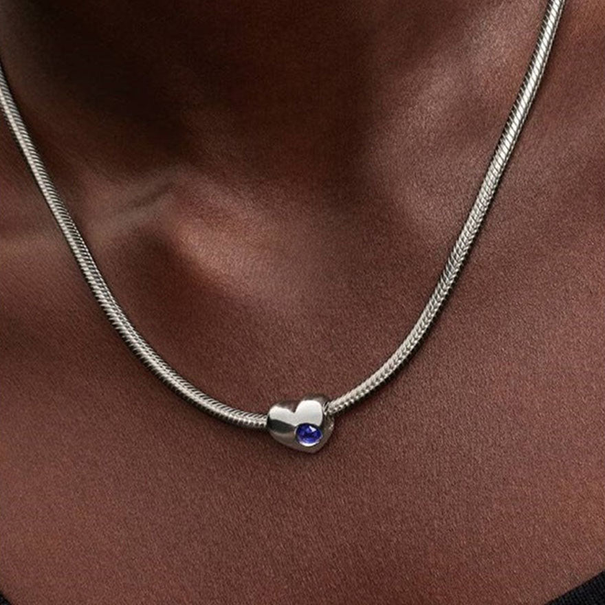 Pandora September Engravable Blue Stone Heart Charm | 794161C09