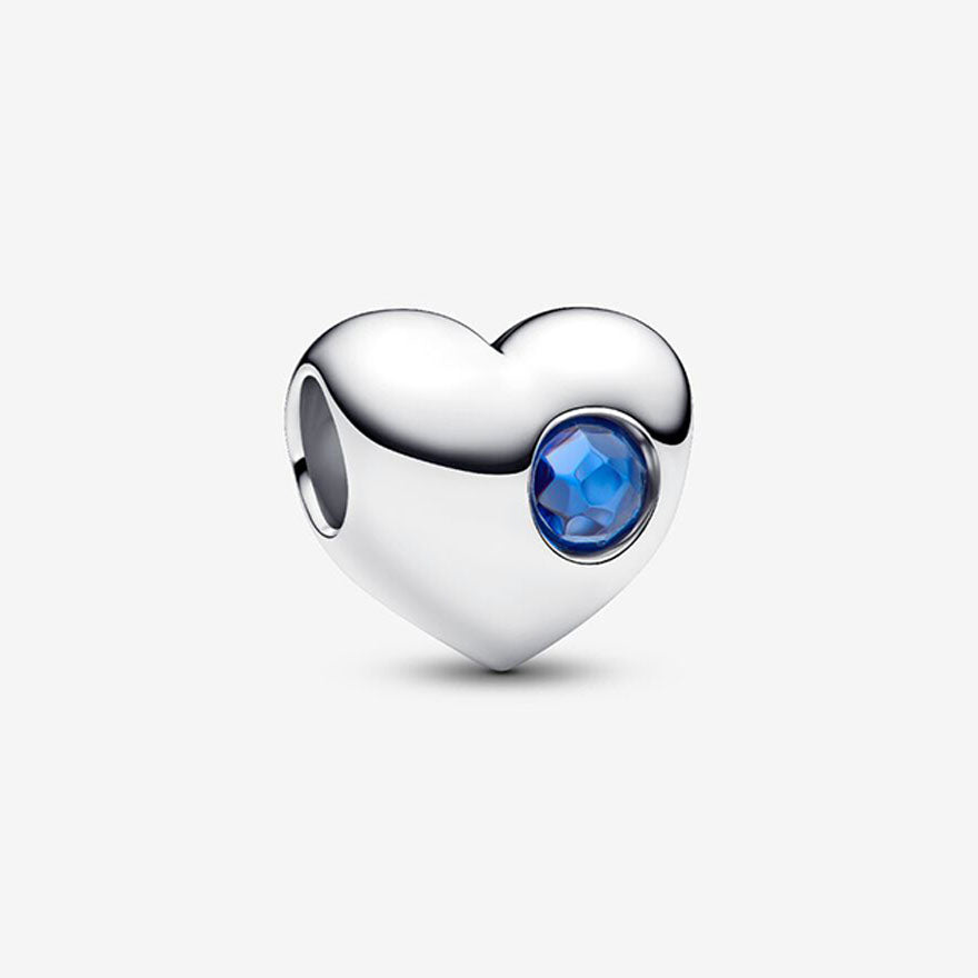 Pandora September Engravable Blue Stone Heart Charm | 794161C09