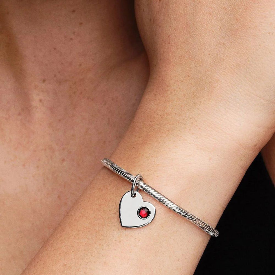 Pandora Engravable Heart Stone Dangle Charm | 794295C01