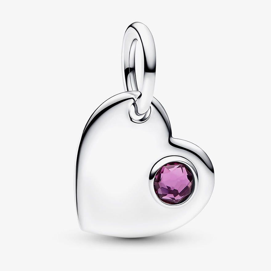 Pandora February Engravable Heart Purple Stone Dangle Charm | 794295C02
