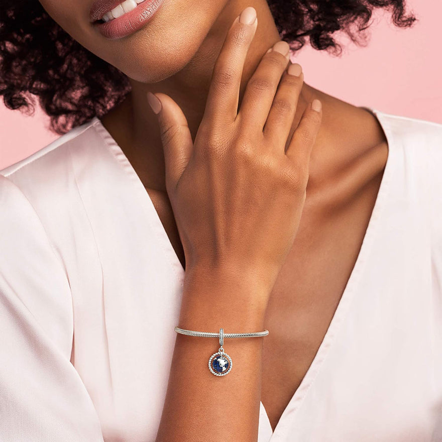 Pandora Spinning Globe Dangle Charm | 798021CZ