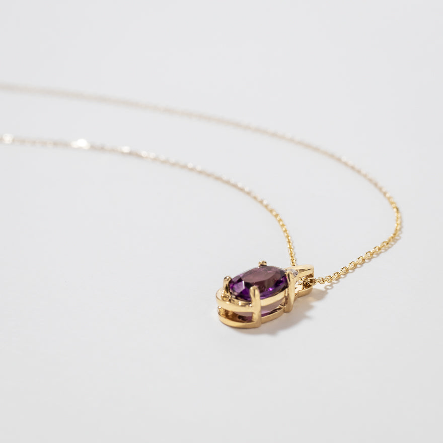 Amethyst Necklace in 10K Yellow Gold