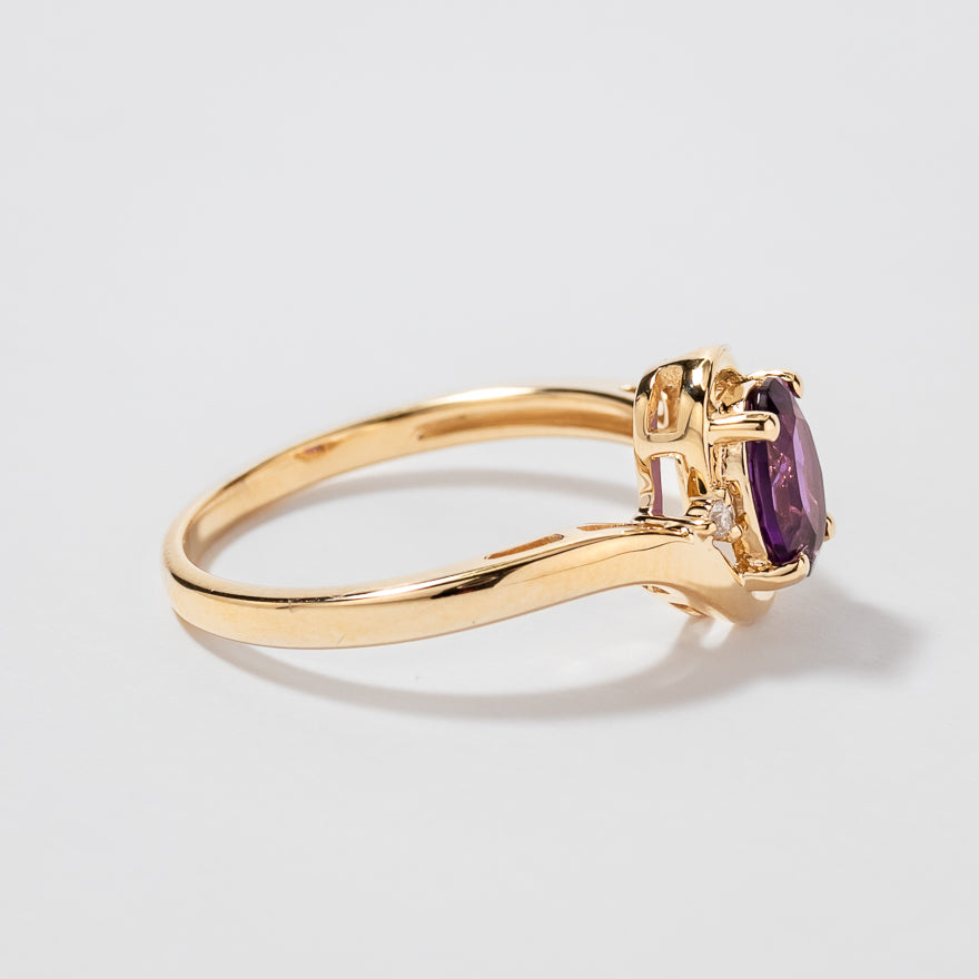 Amethyst Ring 10K Yellow Gold